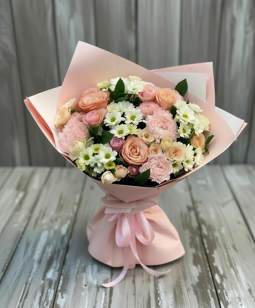 Букет цветов из: Гвоздики, Розы и Хризантемы в Восточный