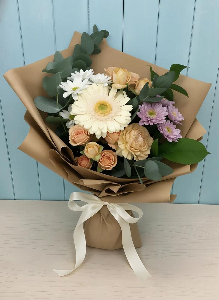 Букет цветов из: Герберы и Хризантемы в Восточный