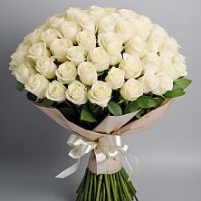 Букет 101 беля роза Белоснежка в Восточный