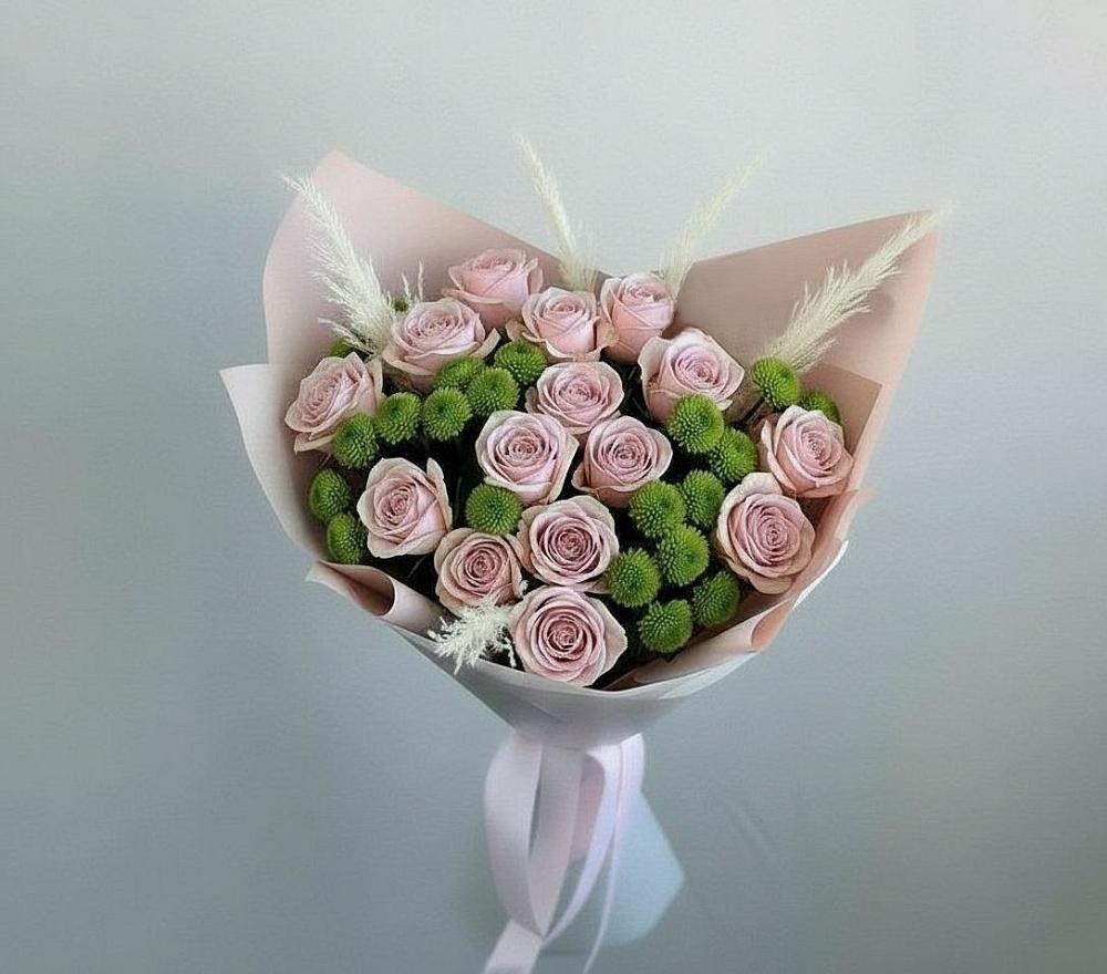 Букет цветов из: Розы и Хризантемы в Восточный