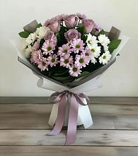 Букет цветов из:  Хризантемы и Розы в Восточный
