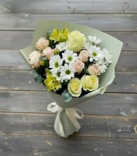 Букет цветов из:  Альстромерии, Розы и Хризантемы в Восточный