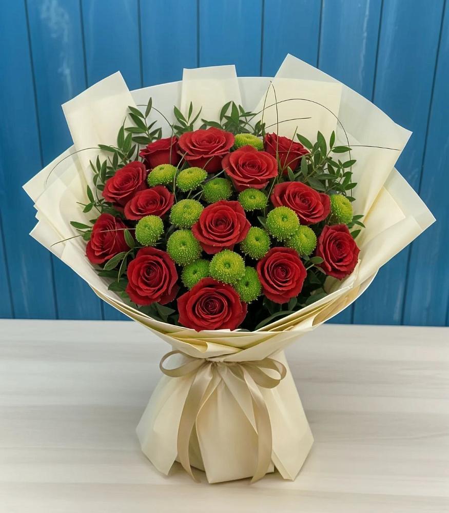 Букет цветов из: Розы и Хризантемы в Восточный