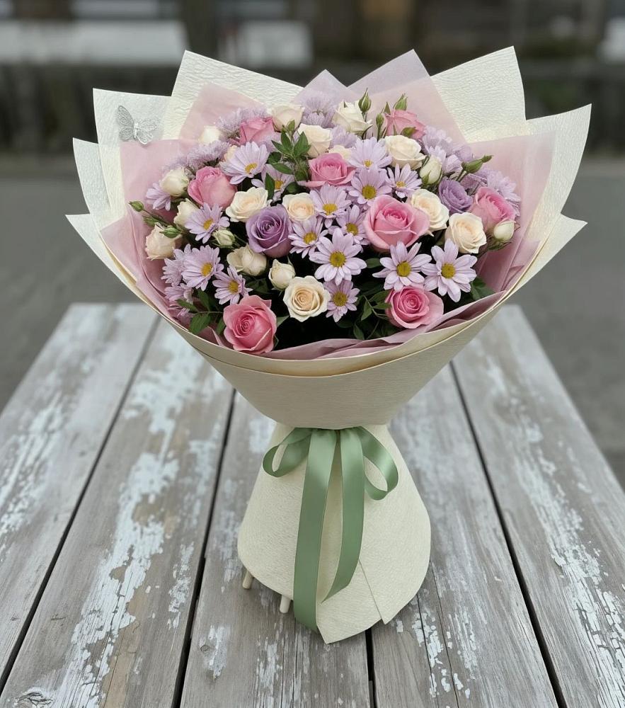 Букет цветов из: Розы и Хризантемы в Восточный